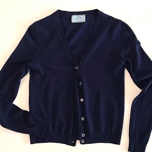 Prada | Virgin Wool Navy Cardigan